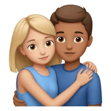 boy and girl hugging sticker