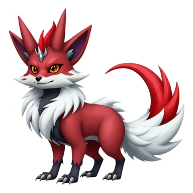 Shiny Exotic Gothic Badass Anthropomorphic Delphox-Zoroark-Zangoose-hybrid-creature sticker