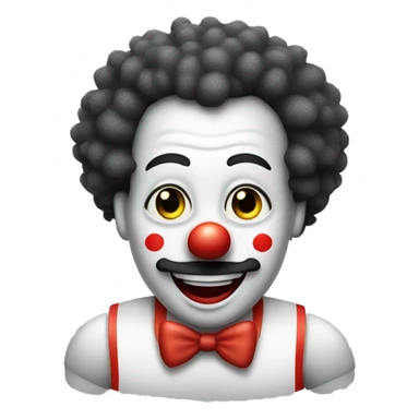 Clown wearing a tank top which has hairy armpits with a bowling pin on its head sticker