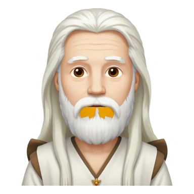 Dios, Hombre cabello largo blanco, barba blanca y tunica blanca sticker