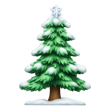 Christmas tree with snow on it sticker
