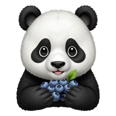 Panda bear eating blueberries sticker