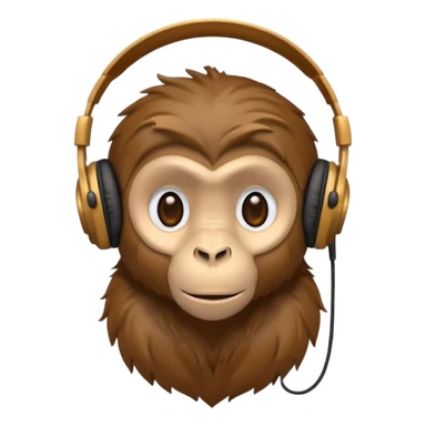 Kulaklıklı maymun sticker