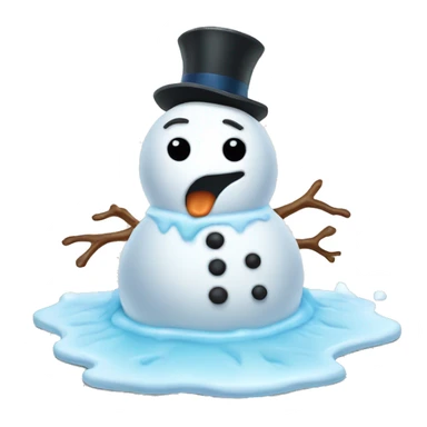 snowman melting sticker
