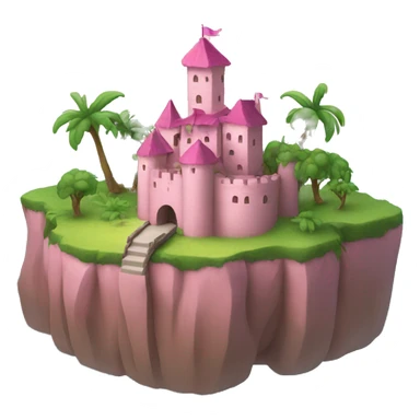 an island with a pink Castle  sticker