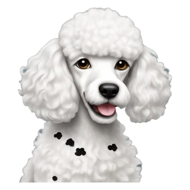 White poodle with black spots sticker