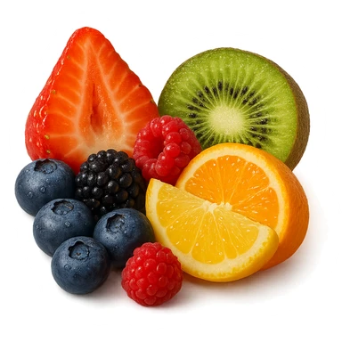 porzione di frutta fresca, iperrealistico 4k sticker