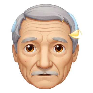 old man with wrinkles, age spots, and gray hair sticker