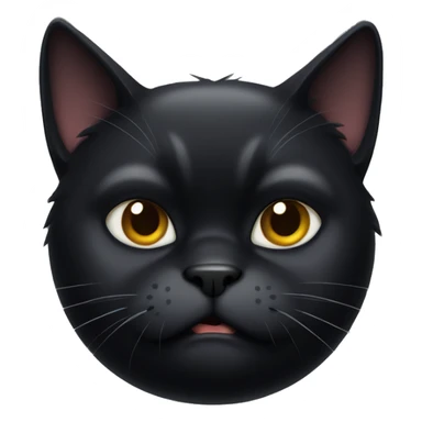 grumpy black cat sticker