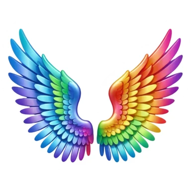 Tiny small left and right rainbow angel wings. sticker