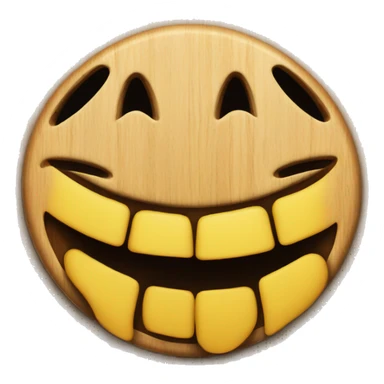smiley biting into a wooden board sticker
