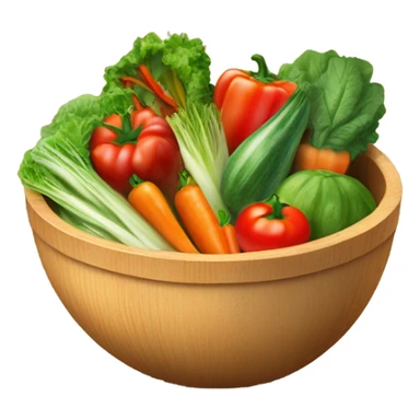 Vegetable salad in a wooden bowl sticker