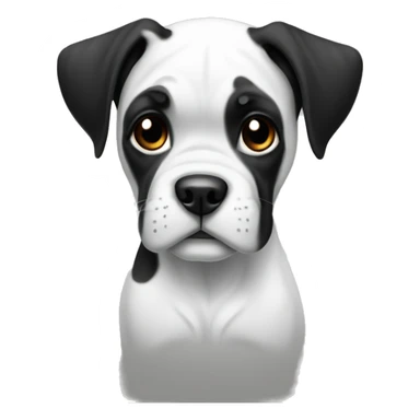 boxer dog puppy black and white sticker