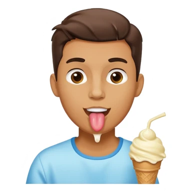 Uomo che lecca il gelato sticker