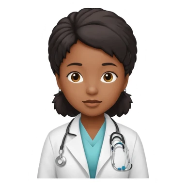 black female child doctor sticker