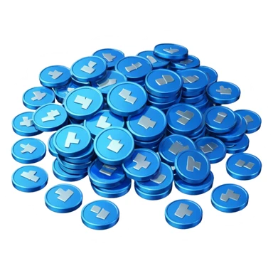 pile of blue coins sticker
