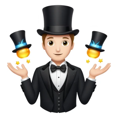 one man with three magic top hats sticker