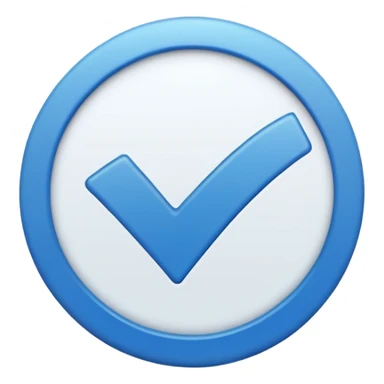 Mavi yuvarlağın içinde beyaz tik sticker