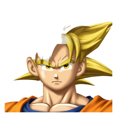 goku super sayan che usa il computer sticker