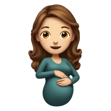 brown hair pregnant lady sticker