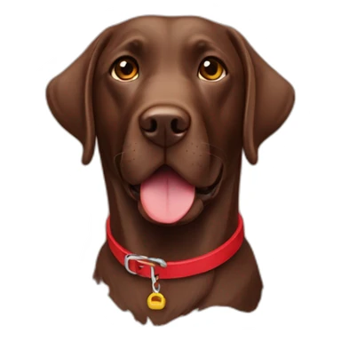 Labrador chocolate con collar rojo sticker