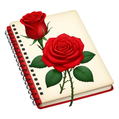 notebook and Rose sticker
