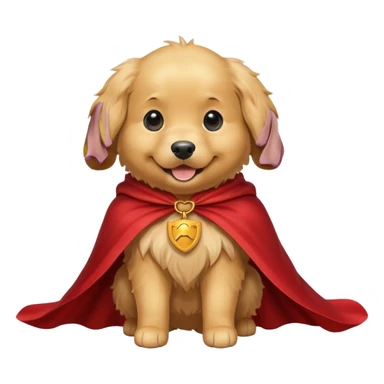 Golden retriever in a cape sticker