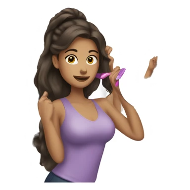 A brunette girl getting ready sticker