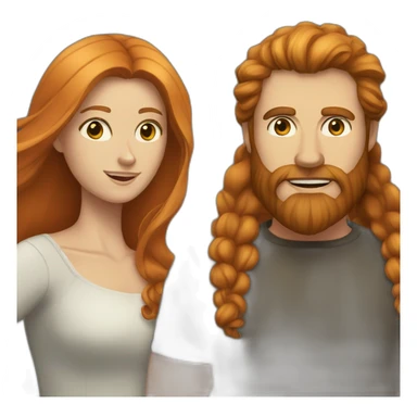 Dark-hair-Bearded-white-man and long haired ginger girlfriend  sticker