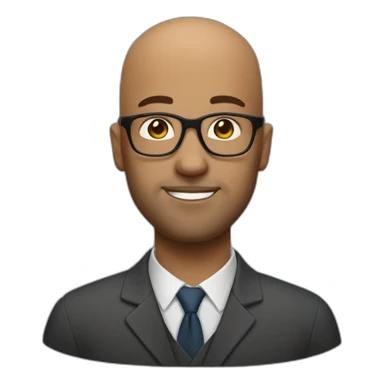 bald 35 year old men with glasses sticker