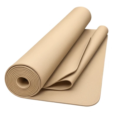 beige half rolled out yoga mat sticker