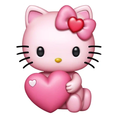 hello kitty with heart sticker