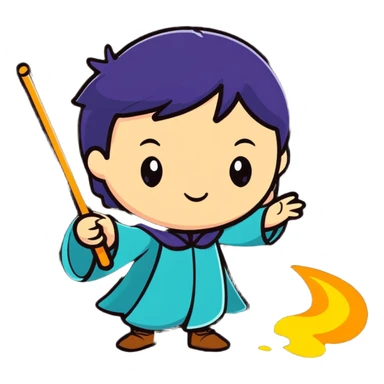 magic wand with spell sticker