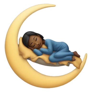 Girl sleeping on the moon sticker