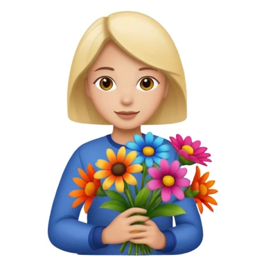 one hand held boquet sticker