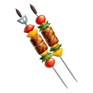 Extremely minimalist kebab skewer with basic shapes sticker