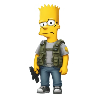  Bart Simpson with a call of duty shirt sticker