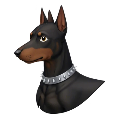 Black Doberman with spiked collar  sticker