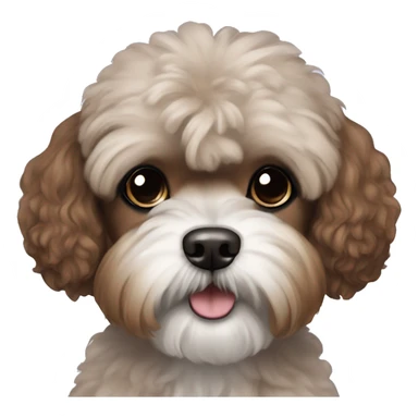 Brown poodle shih tzu mix with black ears  sticker