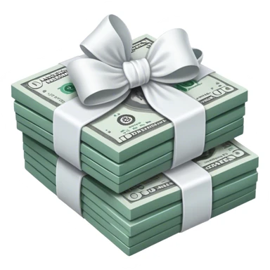 stack of money with baby White bow sticker