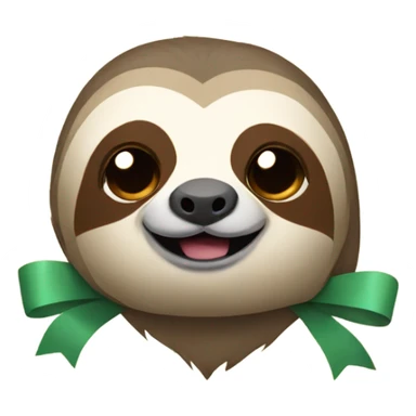 sloth with a bow sticker