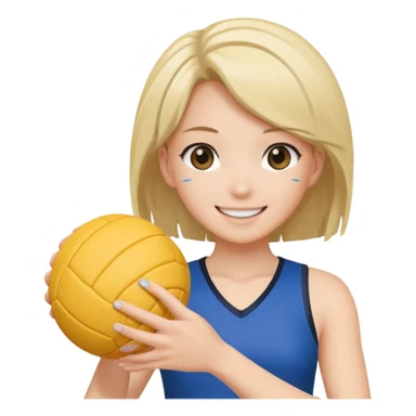 volleyball player, anime girl, with volleyball ball sticker