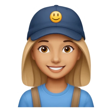 Niña bonita con gorra sticker