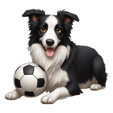 border collie with soccer ball sticker