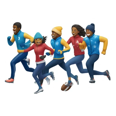 Playing football in the snow sticker