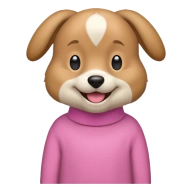 Udělat emoji z mého psa s růžovým svetrem  sticker