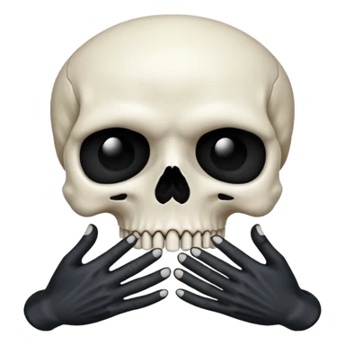 Skull face joining hands sticker