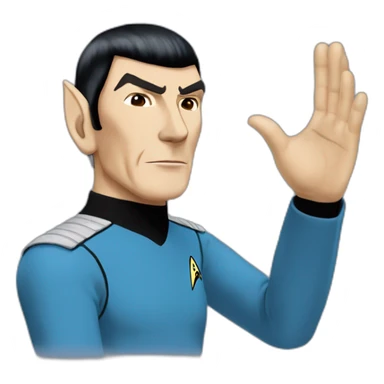 Spock with the Vulcan salute with Starfleet blue uniform (Star Trek) sticker