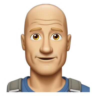 actor bald woody harrelson cartoon wearing tee  sticker
