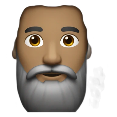 man with long beard and trimmed mustache black haur sticker